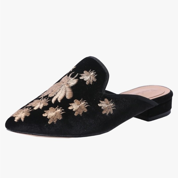 KMEIOO Velvet Bee Slip In Flat Size 10 - Picture 3 of 6